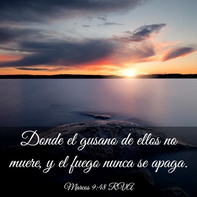 Picture 03 - Marcos 9:48 RVA - Donde el gusano de ellos no muere, y el fuego - Bible Verse Picture