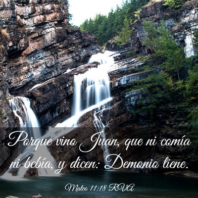 Picture 03 - Mateo 11:18 RVA - Porque vino Juan, que ni comía ni bebía, y - Bible Verse Picture
