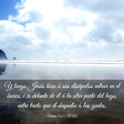 Picture 03 - Mateo 14:22 RVA - Y luego Jesús hizo á sus discípulos entrar en - Bible Verse Picture