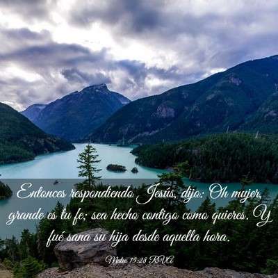 Picture 03 - Mateo 15:28 RVA - Entonces respondiendo Jesús, dijo: Oh mujer, - Bible Verse Picture