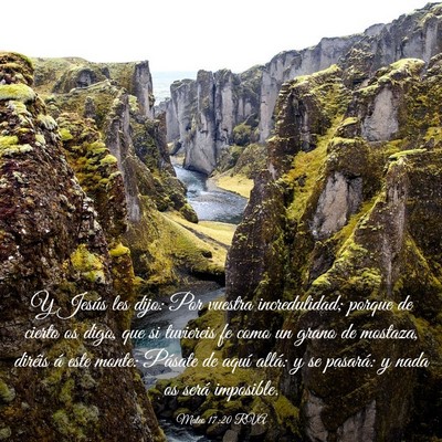 Picture 03 - Mateo 17:20 RVA - Y Jesús les dijo: Por vuestra incredulidad; - Bible Verse Picture