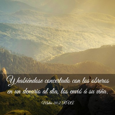 Picture 03 - Mateo 20:2 RVA - Y habiéndose concertado con los obreros en un - Bible Verse Picture