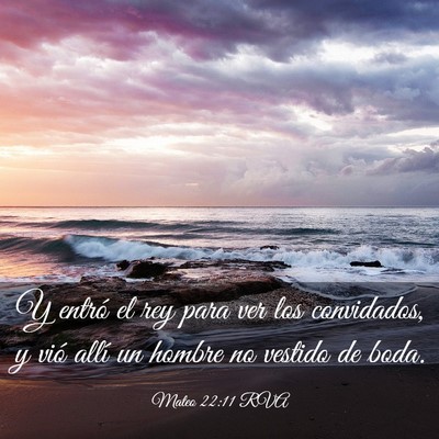 Picture 03 - Mateo 22:11 RVA - Y entró el rey para ver los convidados, y vió - Bible Verse Picture