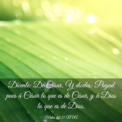 Picture 03 - Mateo 22:21 RVA - Dícenle: De César. Y díceles: Pagad pues á - Bible Verse Picture