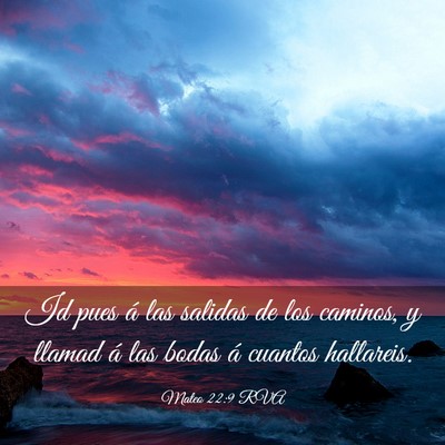Picture 03 - Mateo 22:9 RVA - Id pues á las salidas de los caminos, y llamad - Bible Verse Picture