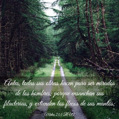 Picture 03 - Mateo 23:5 RVA - Antes, todas sus obras hacen para ser mirados de - Bible Verse Picture