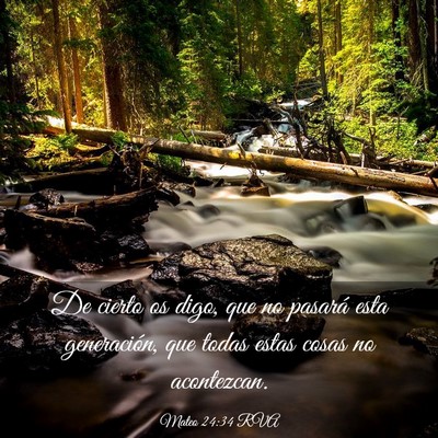 Picture 03 - Mateo 24:34 RVA - De cierto os digo, que no pasará esta - Bible Verse Picture