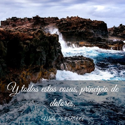 Picture 03 - Mateo 24:8 RVA - Y todas estas cosas, principio de - Bible Verse Picture