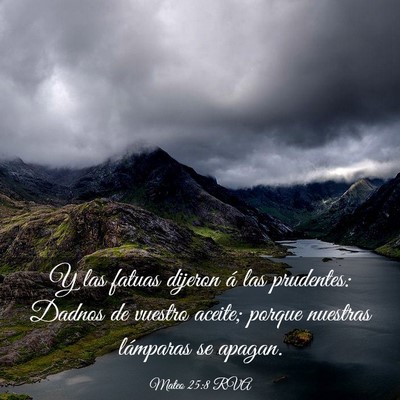 Picture 03 - Mateo 25:8 RVA - Y las fatuas dijeron á las prudentes: Dadnos de - Bible Verse Picture