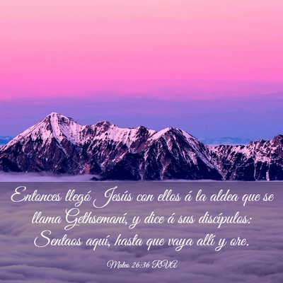 Picture 03 - Mateo 26:36 RVA - Entonces llegó Jesús con ellos á la aldea que - Bible Verse Picture