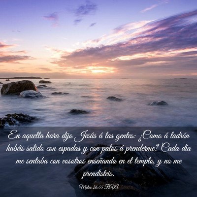 Picture 03 - Mateo 26:55 RVA - En aquella hora dijo Jesús á las gentes: ¿Como - Bible Verse Picture