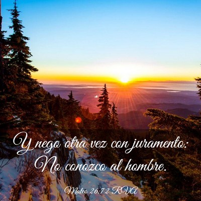Picture 03 - Mateo 26:72 RVA - Y nego otra vez con juramento: No conozco al - Bible Verse Picture