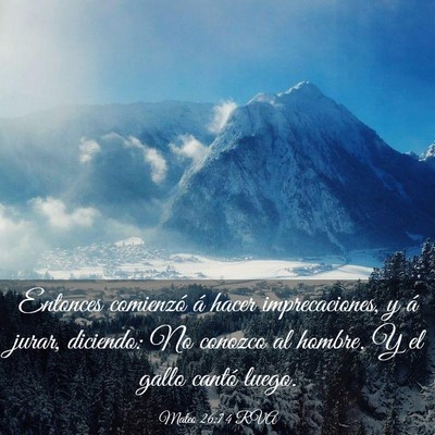 Picture 03 - Mateo 26:74 RVA - Entonces comienzó á hacer imprecaciones, y á - Bible Verse Picture