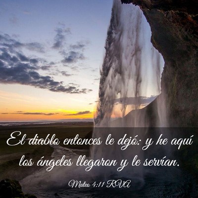 Picture 03 - Mateo 4:11 RVA - El diablo entonces le dejó: y he aquí los - Bible Verse Picture