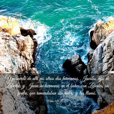 Picture 03 - Mateo 4:21 RVA - Y pasando de allí vió otros dos hermanos, - Bible Verse Picture