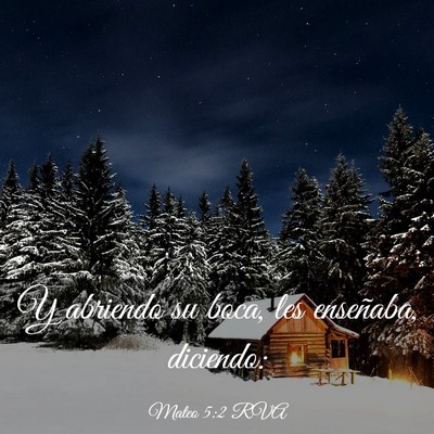 Picture 03 - Mateo 5:2 RVA - Y abriendo su boca, les enseñaba, - Bible Verse Picture
