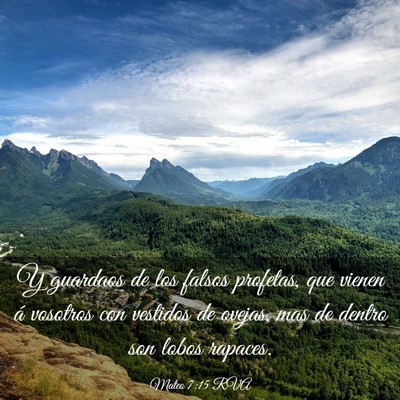 Picture 03 - Mateo 7:15 RVA - Y guardaos de los falsos profetas, que vienen á - Bible Verse Picture