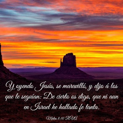 Picture 03 - Mateo 8:10 RVA - Y oyendo Jesús, se maravilló, y dijo á los que - Bible Verse Picture