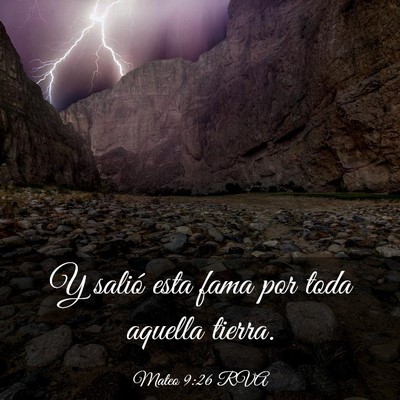 Picture 03 - Mateo 9:26 RVA - Y salió esta fama por toda aquella - Bible Verse Picture
