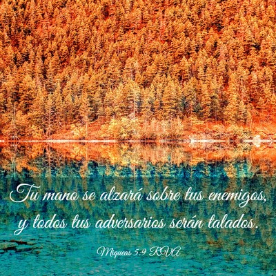 Picture 03 - Miqueas 5:9 RVA - Tu mano se alzará sobre tus enemigos, y todos - Bible Verse Picture