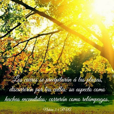 Picture 03 - Nahúm 2:4 RVA - Los carros se precipitarán á las plazas, - Bible Verse Picture