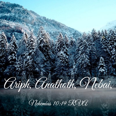 Picture 03 - Nehemías 10:19 RVA - Ariph, Anathoth, - Bible Verse Picture