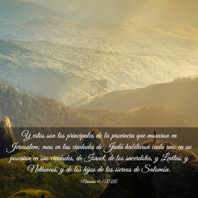 Picture 03 - Nehemías 11:3 RVA - Y estos son los principales de la provincia que - Bible Verse Picture