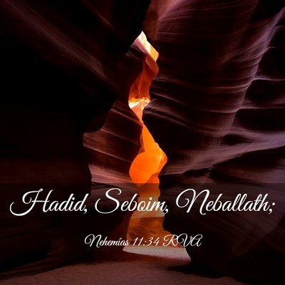 Picture 03 - Nehemías 11:34 RVA - Hadid, Seboim, - Bible Verse Picture