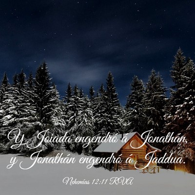 Picture 03 - Nehemías 12:11 RVA - Y Joiada engendró á Jonathán, y Jonathán - Bible Verse Picture