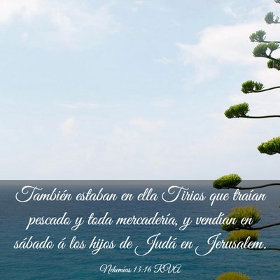 Picture 03 - Nehemías 13:16 RVA - También estaban en ella Tirios que traían - Bible Verse Picture