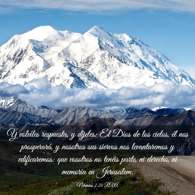 Picture 03 - Nehemías 2:20 RVA - Y volvíles respuesta, y díjeles: El Dios de los - Bible Verse Picture