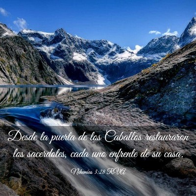Picture 03 - Nehemías 3:28 RVA - Desde la puerta de los Caballos restauraron los - Bible Verse Picture