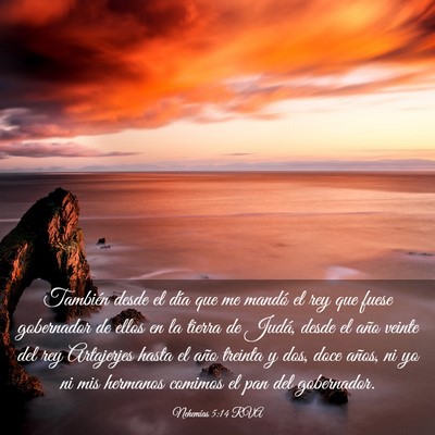 Picture 03 - Nehemías 5:14 RVA - También desde el día que me mandó el rey que - Bible Verse Picture