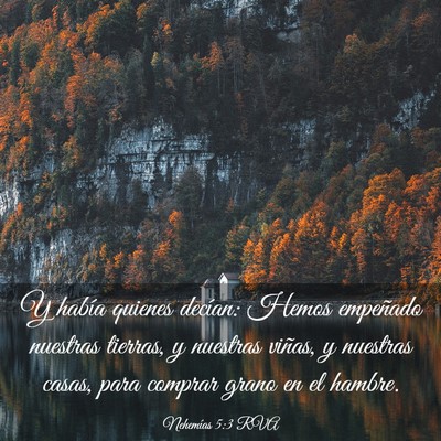 Picture 03 - Nehemías 5:3 RVA - Y había quienes decían: Hemos empeñado - Bible Verse Picture