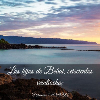 Picture 03 - Nehemías 7:16 RVA - Los hijos de Bebai, seiscientos - Bible Verse Picture