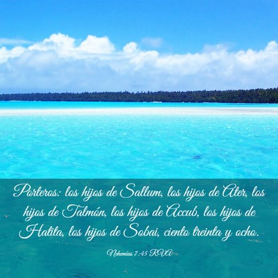 Picture 03 - Nehemías 7:45 RVA - Porteros: los hijos de Sallum, los hijos de Ater, - Bible Verse Picture