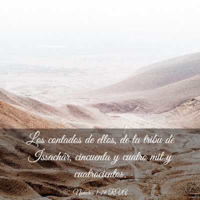 Picture 03 - Números 1:29 RVA - Los contados de ellos, de la tribu de Issachâr, - Bible Verse Picture