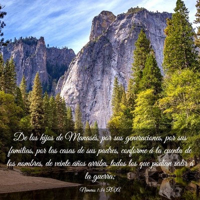 Picture 03 - Números 1:34 RVA - De los hijos de Manasés, por sus generaciones, - Bible Verse Picture
