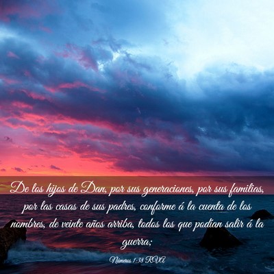Picture 03 - Números 1:38 RVA - De los hijos de Dan, por sus generaciones, por - Bible Verse Picture