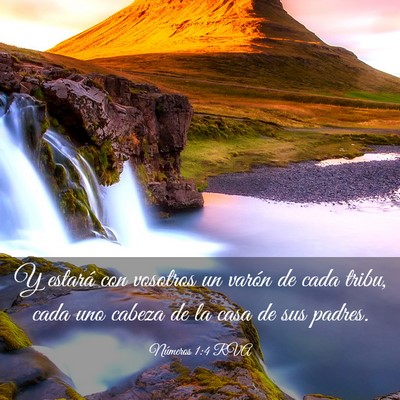 Picture 03 - Números 1:4 RVA - Y estará con vosotros un varón de cada tribu, - Bible Verse Picture