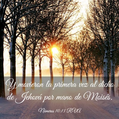 Picture 03 - Números 10:13 RVA - Y movieron la primera vez al dicho de Jehová por - Bible Verse Picture