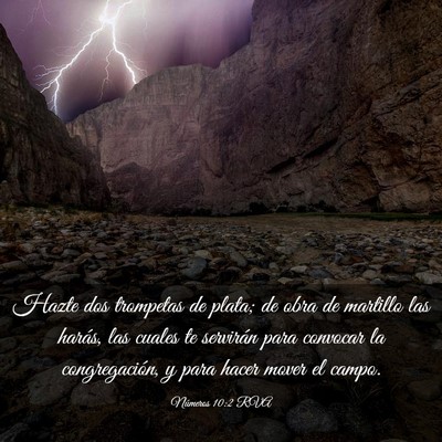 Picture 03 - Números 10:2 RVA - Hazte dos trompetas de plata; de obra de martillo - Bible Verse Picture