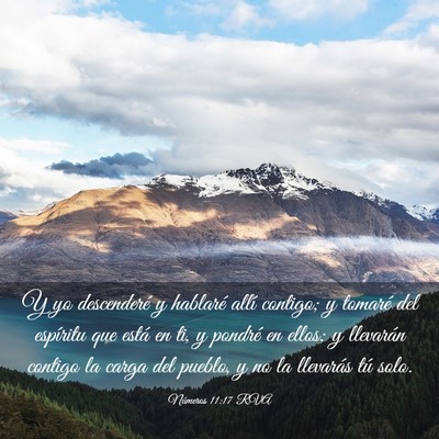 Picture 03 - Números 11:17 RVA - Y yo descenderé y hablaré allí contigo; y - Bible Verse Picture