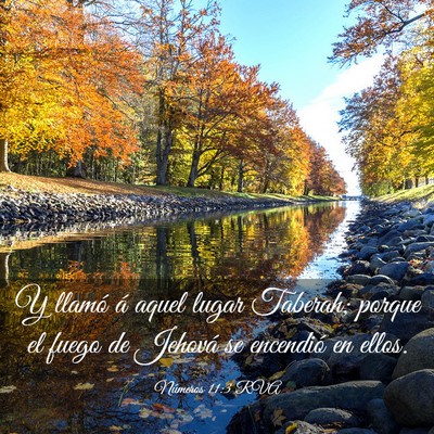 Picture 03 - Números 11:3 RVA - Y llamó á aquel lugar Taberah; porque el fuego - Bible Verse Picture