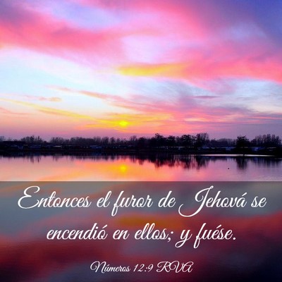 Picture 03 - Números 12:9 RVA - Entonces el furor de Jehová se encendió en - Bible Verse Picture