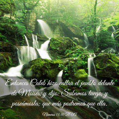 Picture 03 - Números 13:30 RVA - Entonces Caleb hizo callar el pueblo delante de - Bible Verse Picture