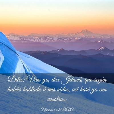 Picture 03 - Números 14:28 RVA - Diles: Vivo yo, dice Jehová, que según habéis - Bible Verse Picture