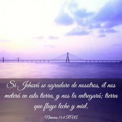 Picture 03 - Números 14:8 RVA - Si Jehová se agradare de nosotros, él nos - Bible Verse Picture