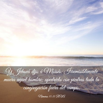 Picture 03 - Números 15:35 RVA - Y Jehová dijo á Moisés: Irremisiblemente muera - Bible Verse Picture
