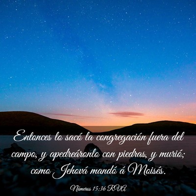 Picture 03 - Números 15:36 RVA - Entonces lo sacó la congregación fuera del - Bible Verse Picture